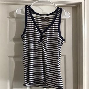 4/$12 Old Navy White & Navy Striped Tank